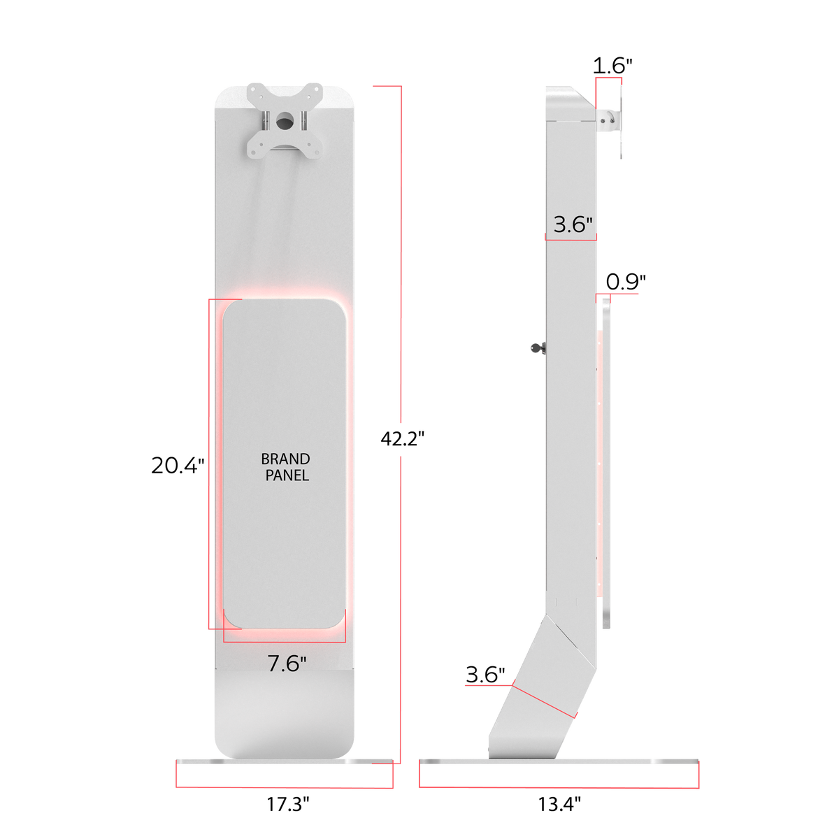 VESA Floor Stand Kiosk with LED Lights
