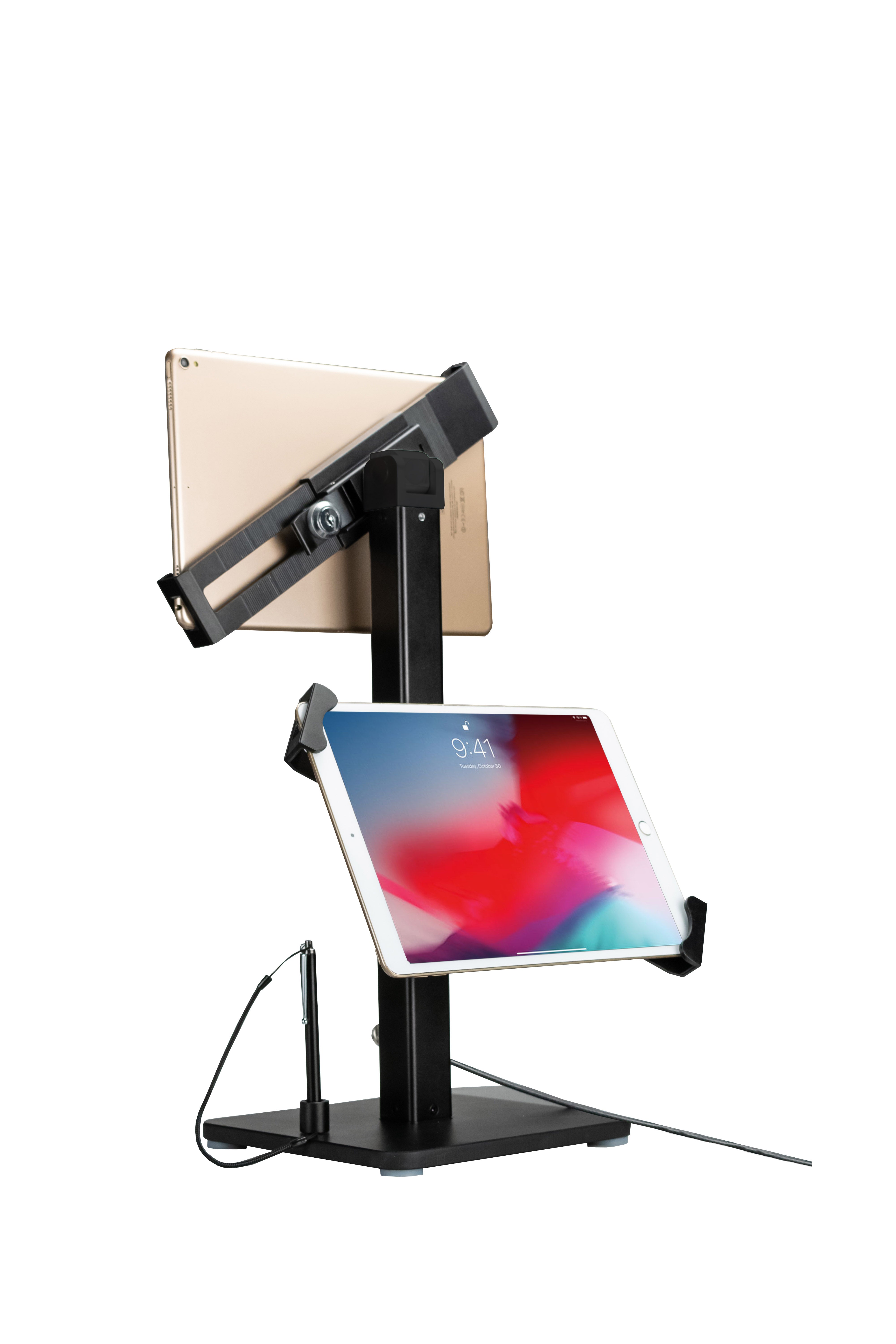 Angle-Adjustable Twin Tablet Stand for 7-10.2 Inch Tablets, including the iPad 7th/ 8th/ 9th Gen.