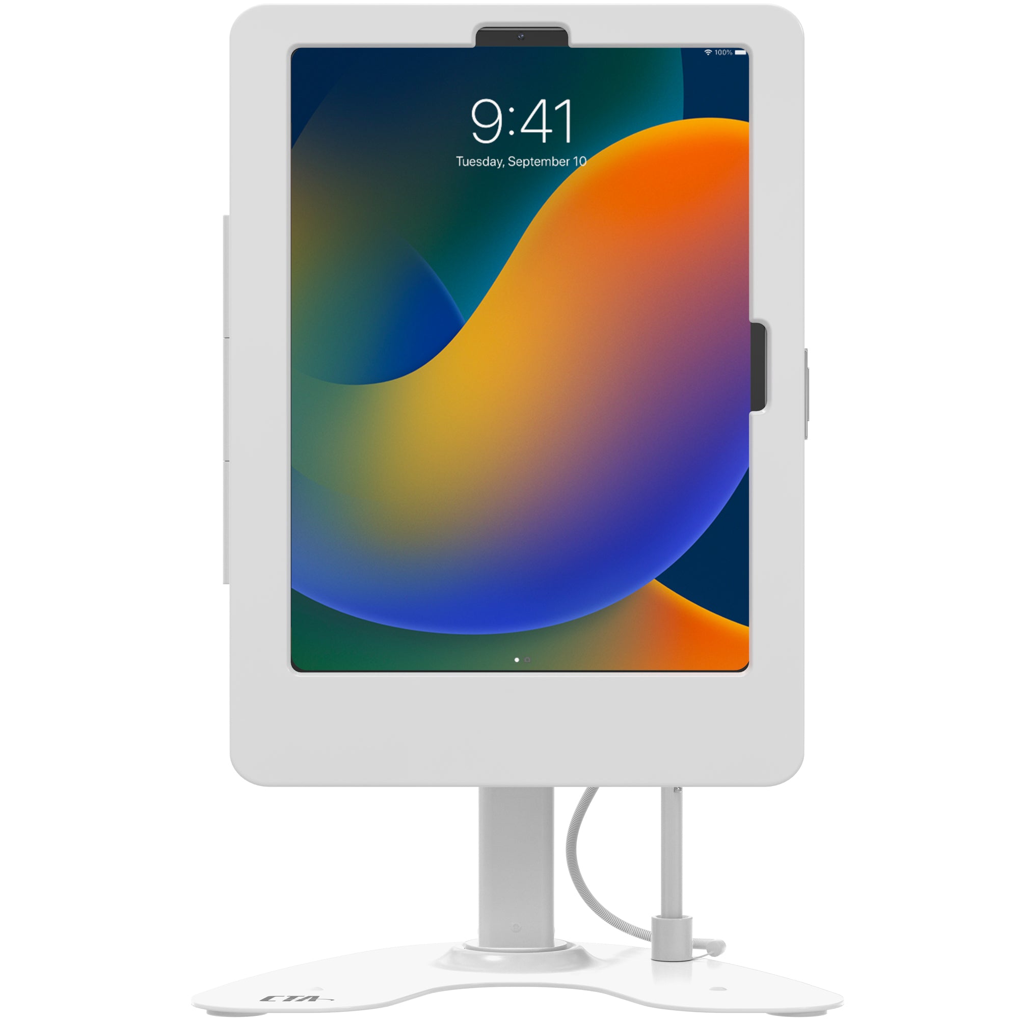 Dual Security Desk Kiosk for iPad 10, iPad Air 4-5 & iPad Pro 11" and other 9-11" Tablets (White)