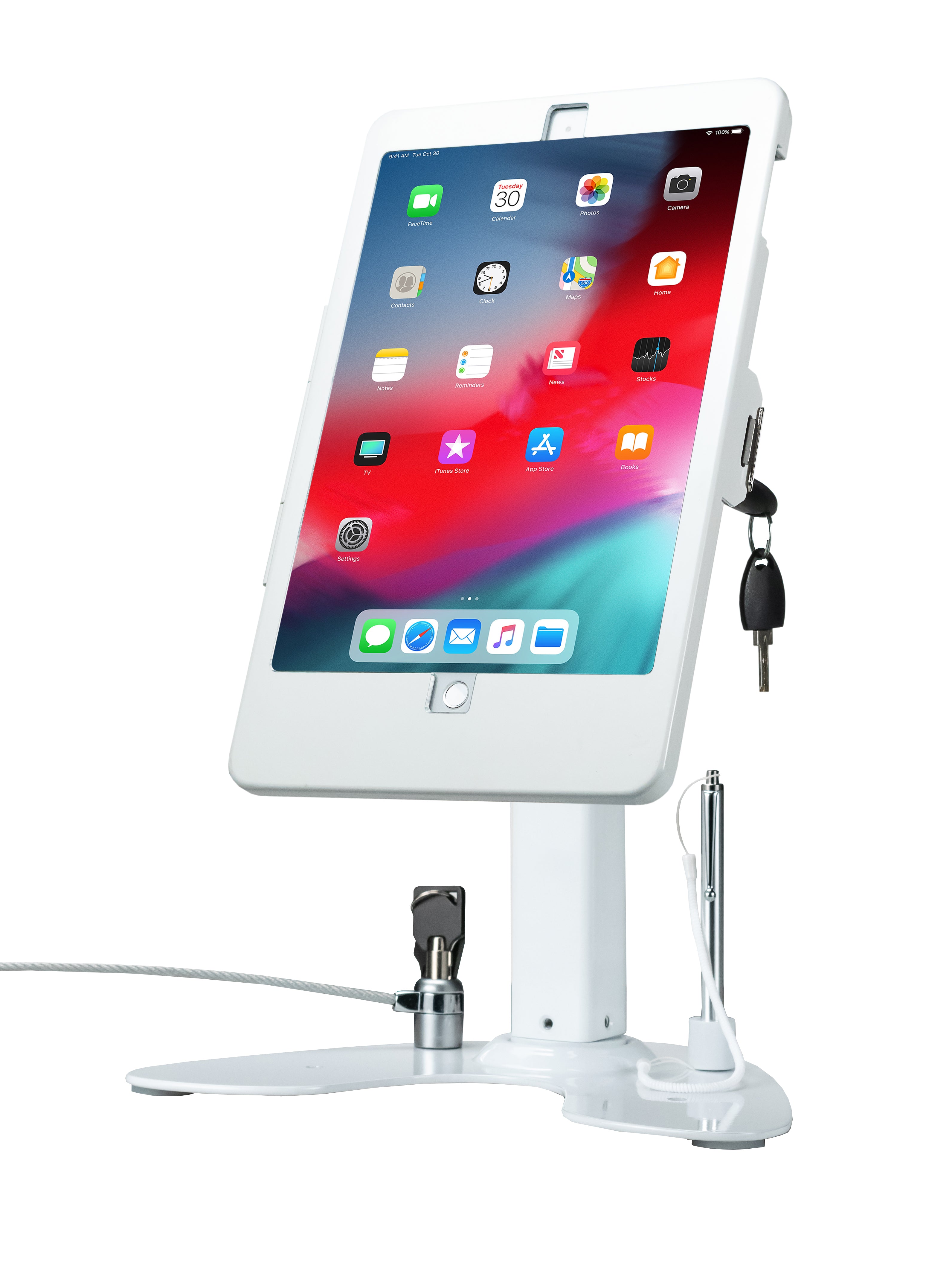 Dual Security Kiosk Stand with Locking Case and Cable for iPad 10.2-inch (7th/ 8th/ 9th Generation)