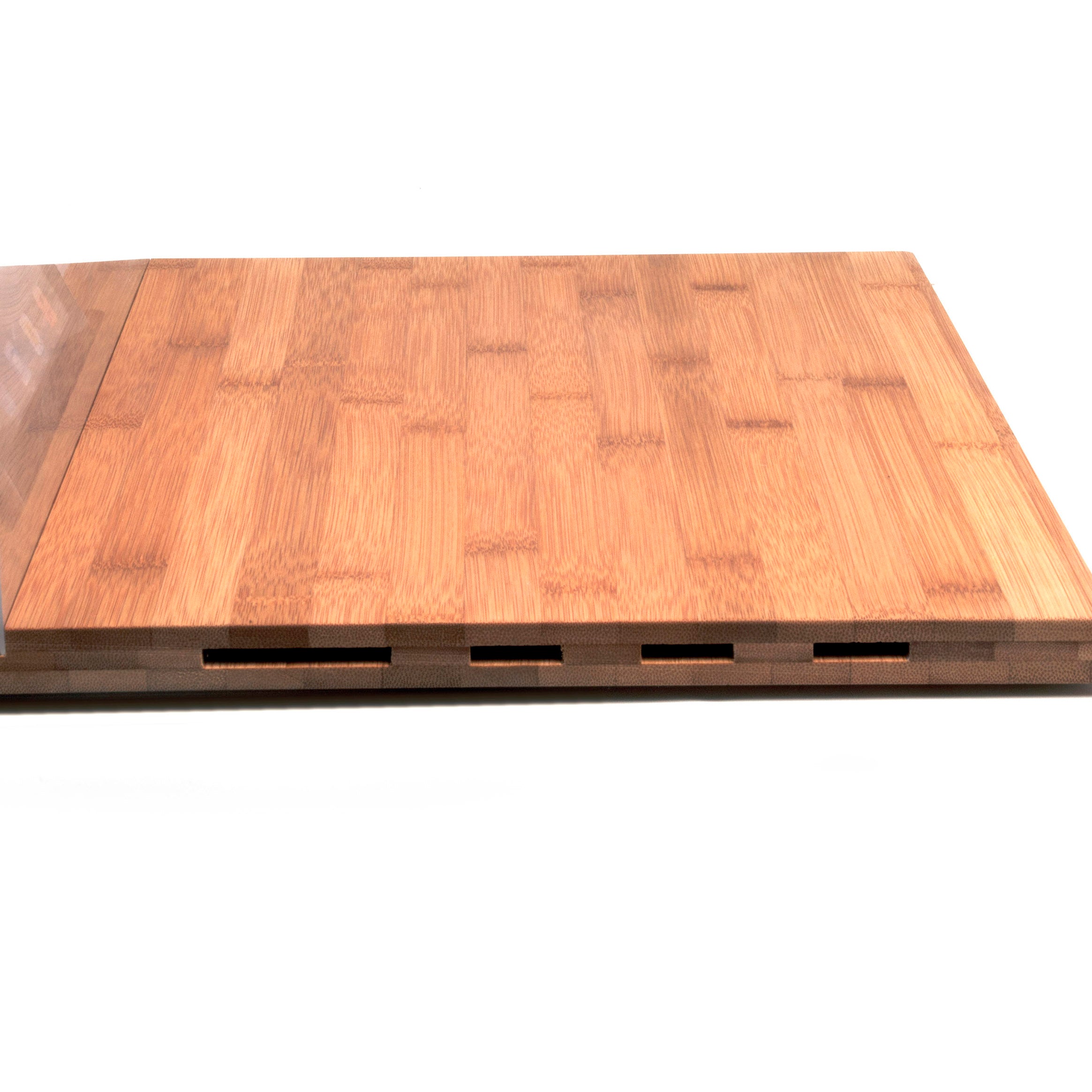 Bamboo Cutting Board with Screen Shield for iPad and Knife Storage