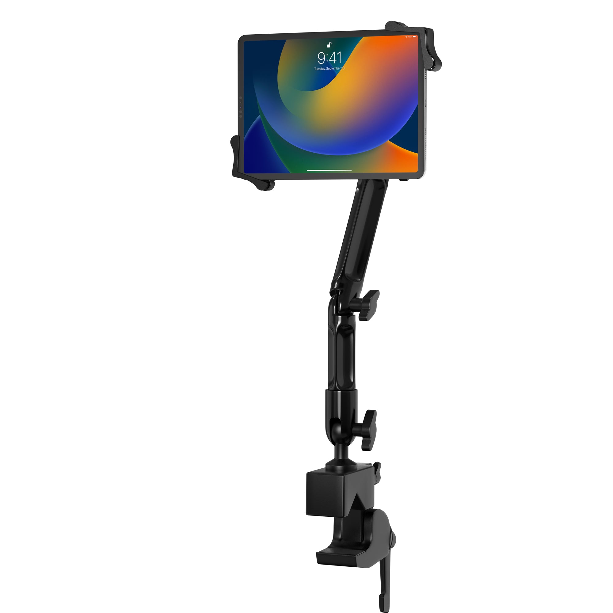 Custom Flex Desk Clamp Mount for 7-14 Inch Tablets, including iPad 10.2-inch (7th/ 8th/ 9th Generation)