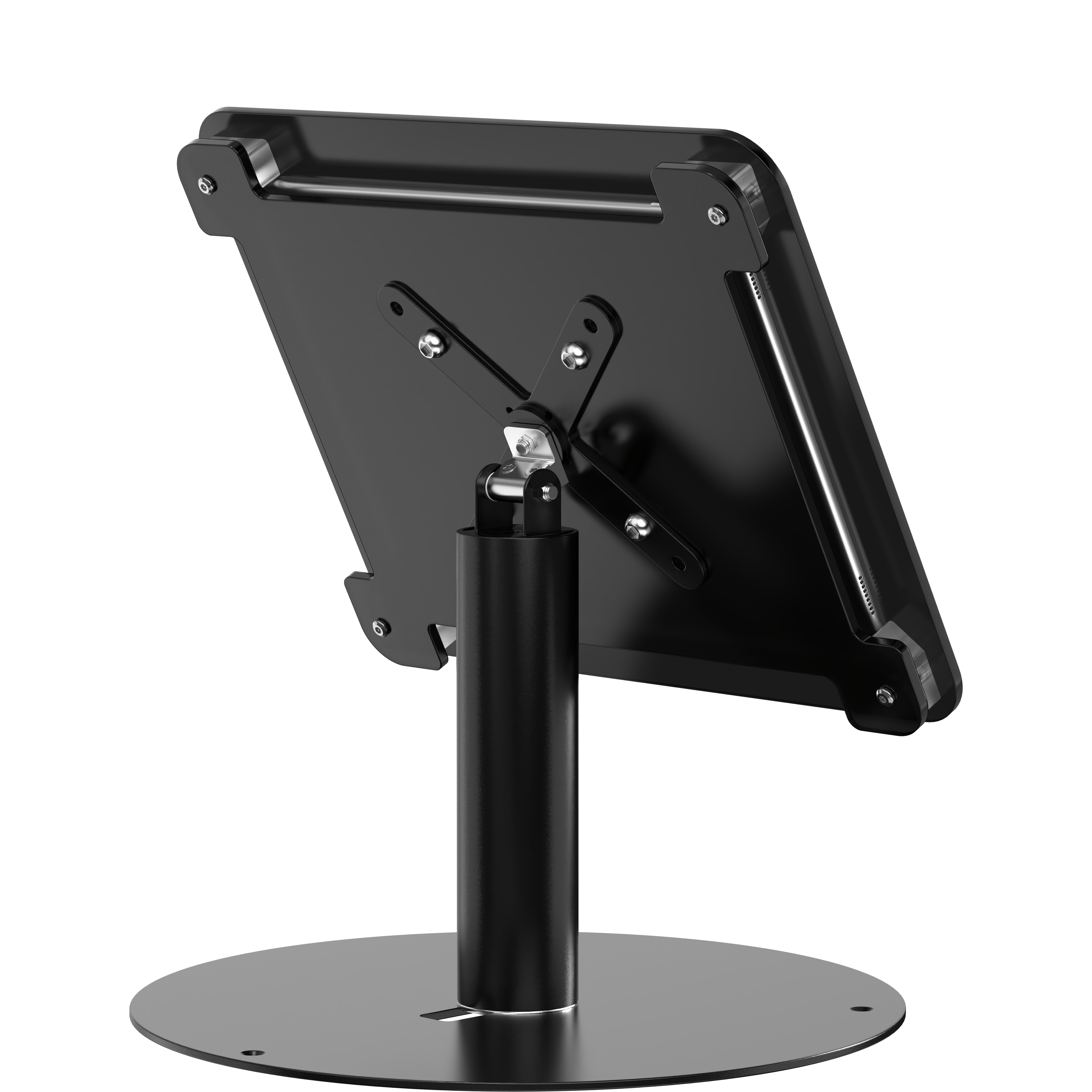 Rotating Desk Mount with Acrylic Security VESA Enclosure