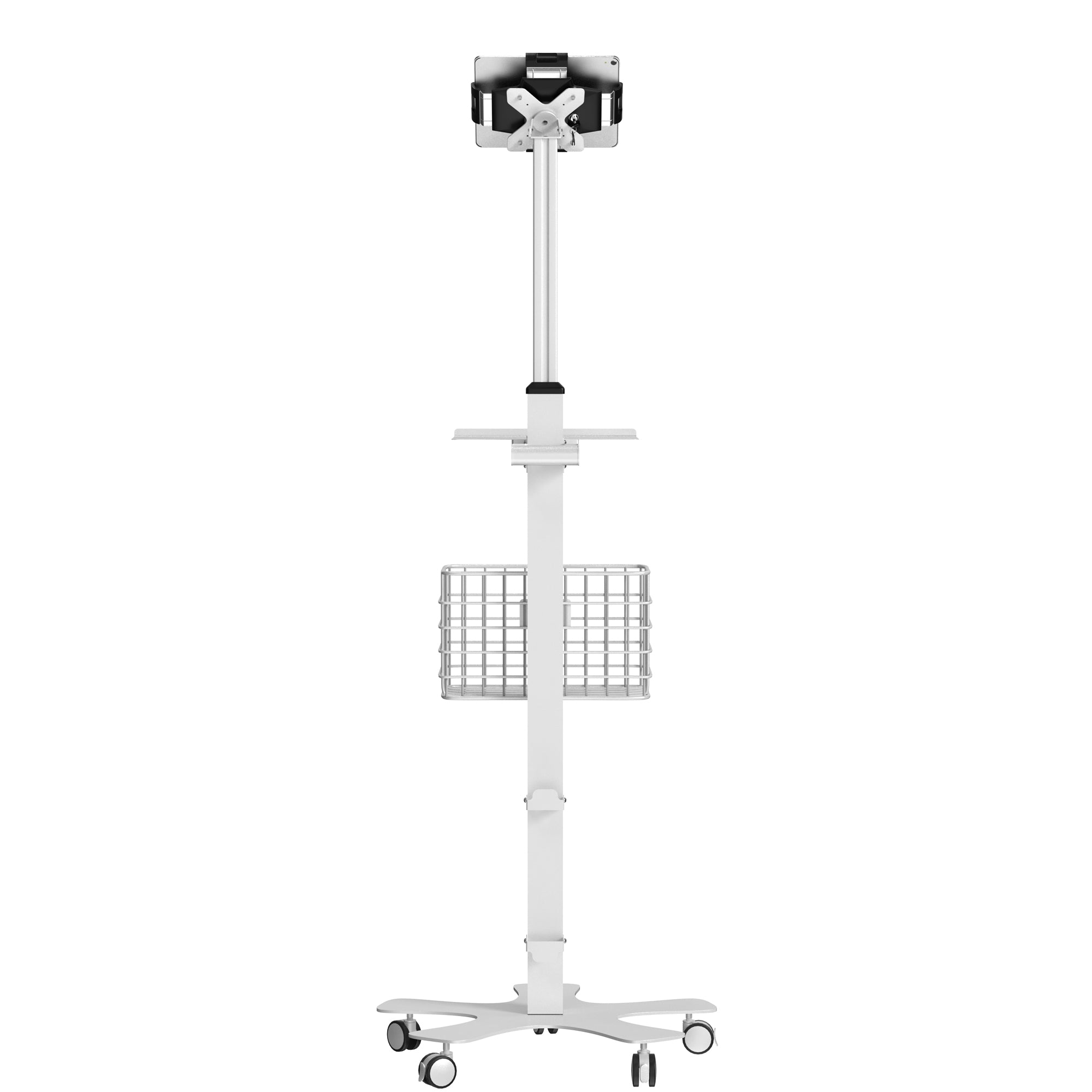 Medical Mobile Floor Stand with VESA Tablet Security Holder 9.75 - 13-inches