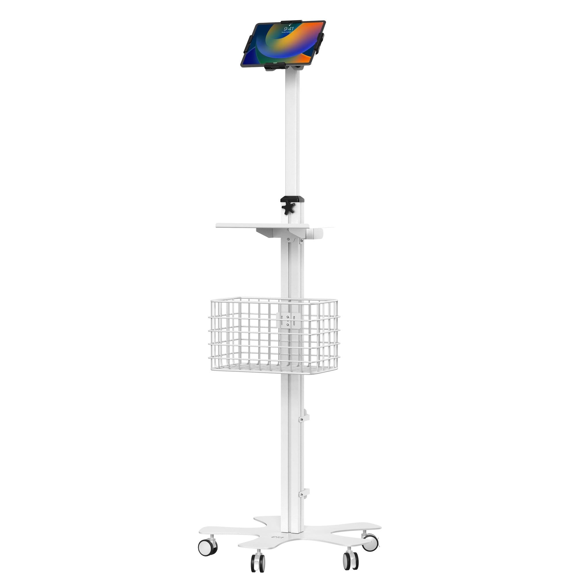 Medical Mobile Floor Stand with VESA Tablet Security Holder 9.75 - 13-inches