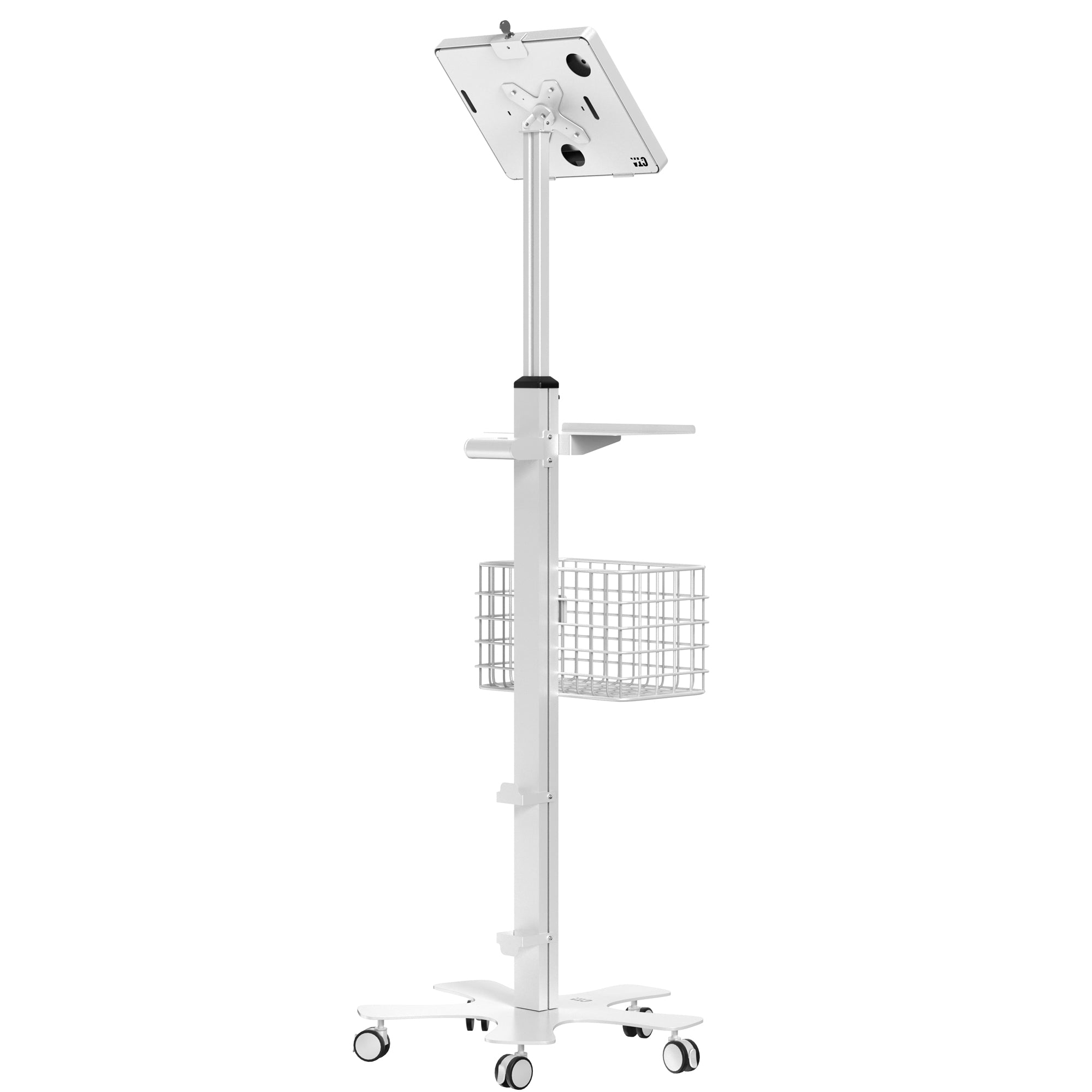 Medical Floor Stand with Enclosure for iPad Air 11 inch - M2 (2024), iPad Pro 11 inch - M4 (2024), iPad 10.2 inch (7th/ 8th/ 9th Gen) and more