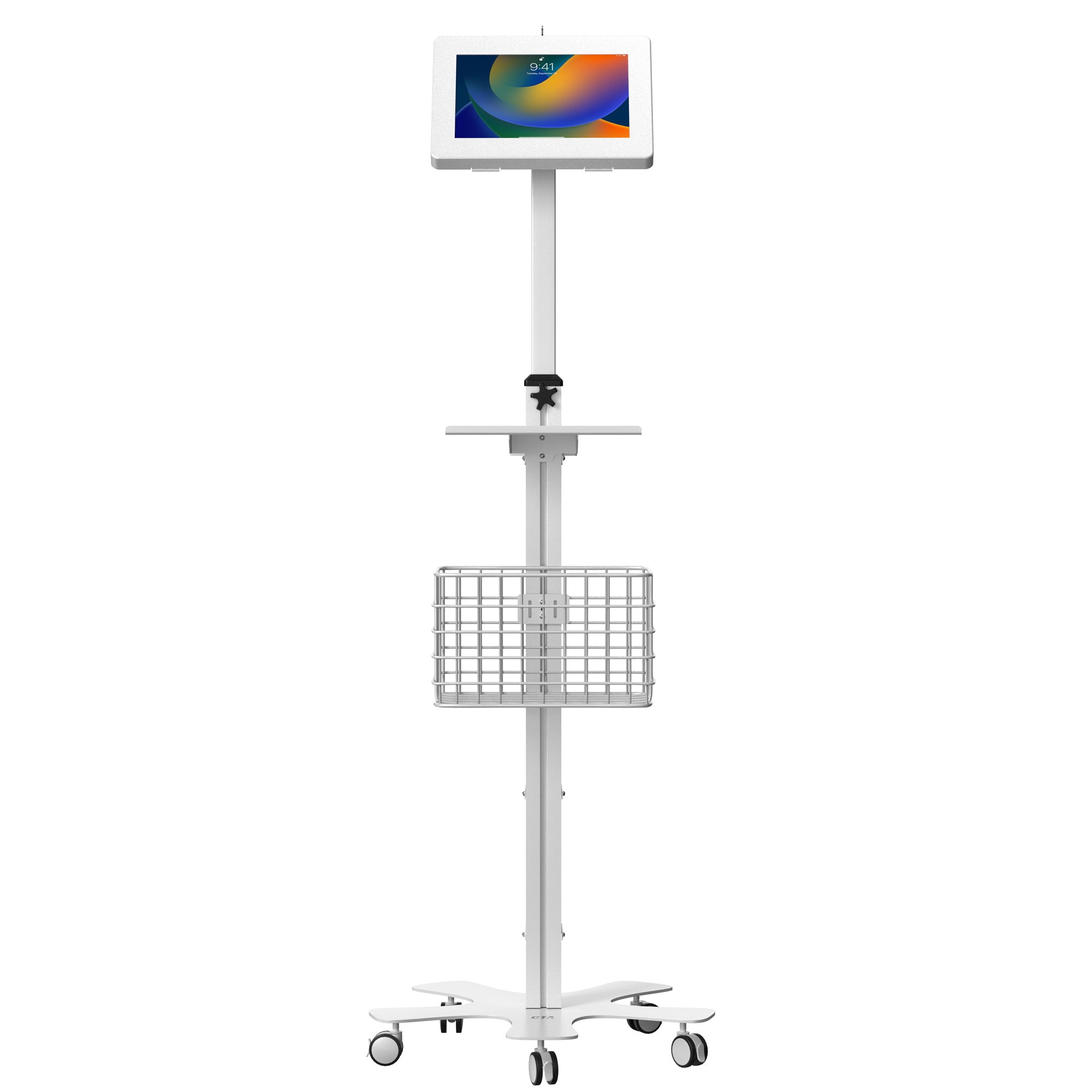 Medical Floor Stand with Enclosure for iPad 10.2-inch 7th/ 8th/ 9th, 11-inch iPad Pro, iPad Air 3 (2019), iPad Gen. 5 &amp; 6, and More