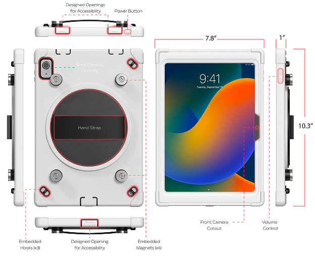 Magnetic Splash-Proof Case with Metal Mounting Plates
