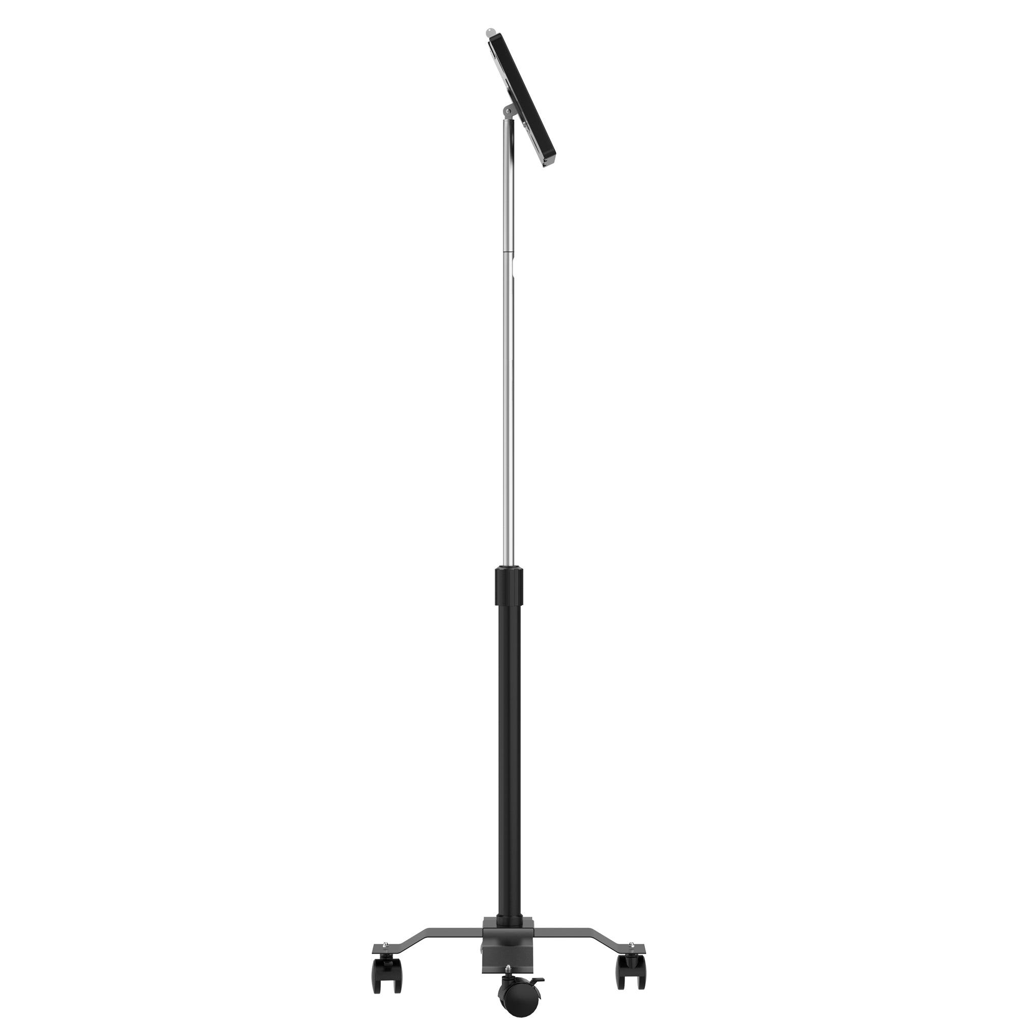 Compact Mobile Floor Stand with Universal Security Enclosure (Black)