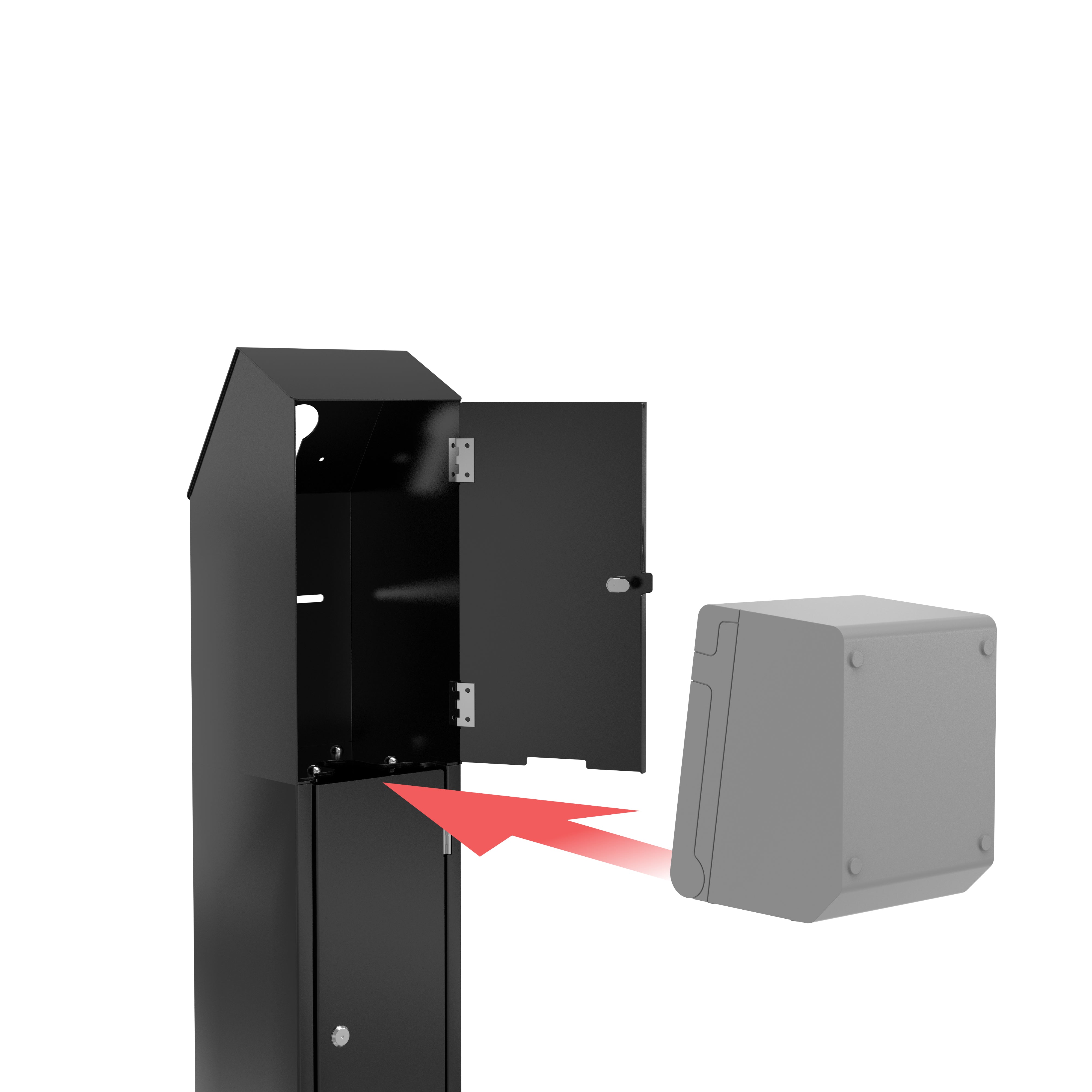 Premium Locking Floor Stand Kiosk with Universal Security Enclosure, Storage & Cable Management