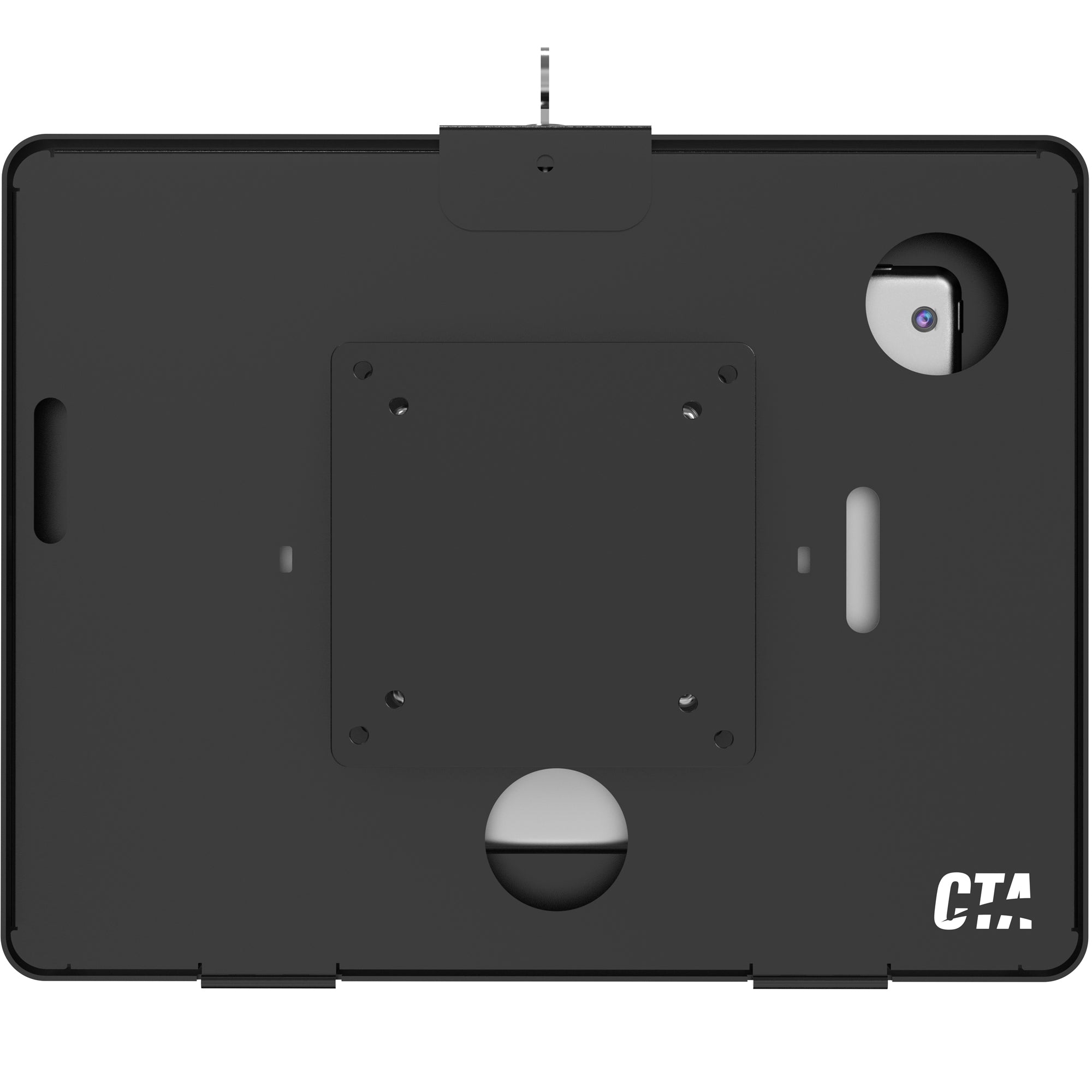 VESA-Compatible Rotary Ball-Head Adjusting Mount with Universal Security Enclosure for 11-inch iPad Air M2/ Pro M4 (2024) and more (Black)