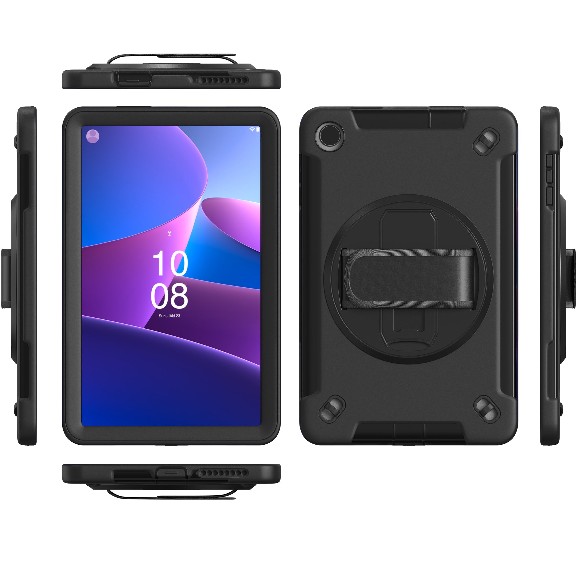Protective Case with Built-in 360° Rotatable Grip Kickstand for Lenovo M8 Gen 4