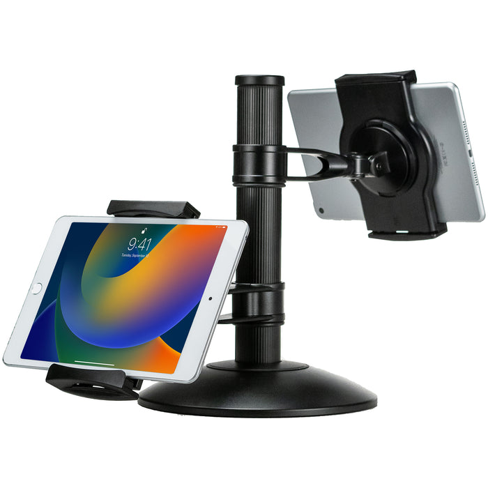 Quick-Connect Dual Tablet Mount with Height-Adjustable Arms