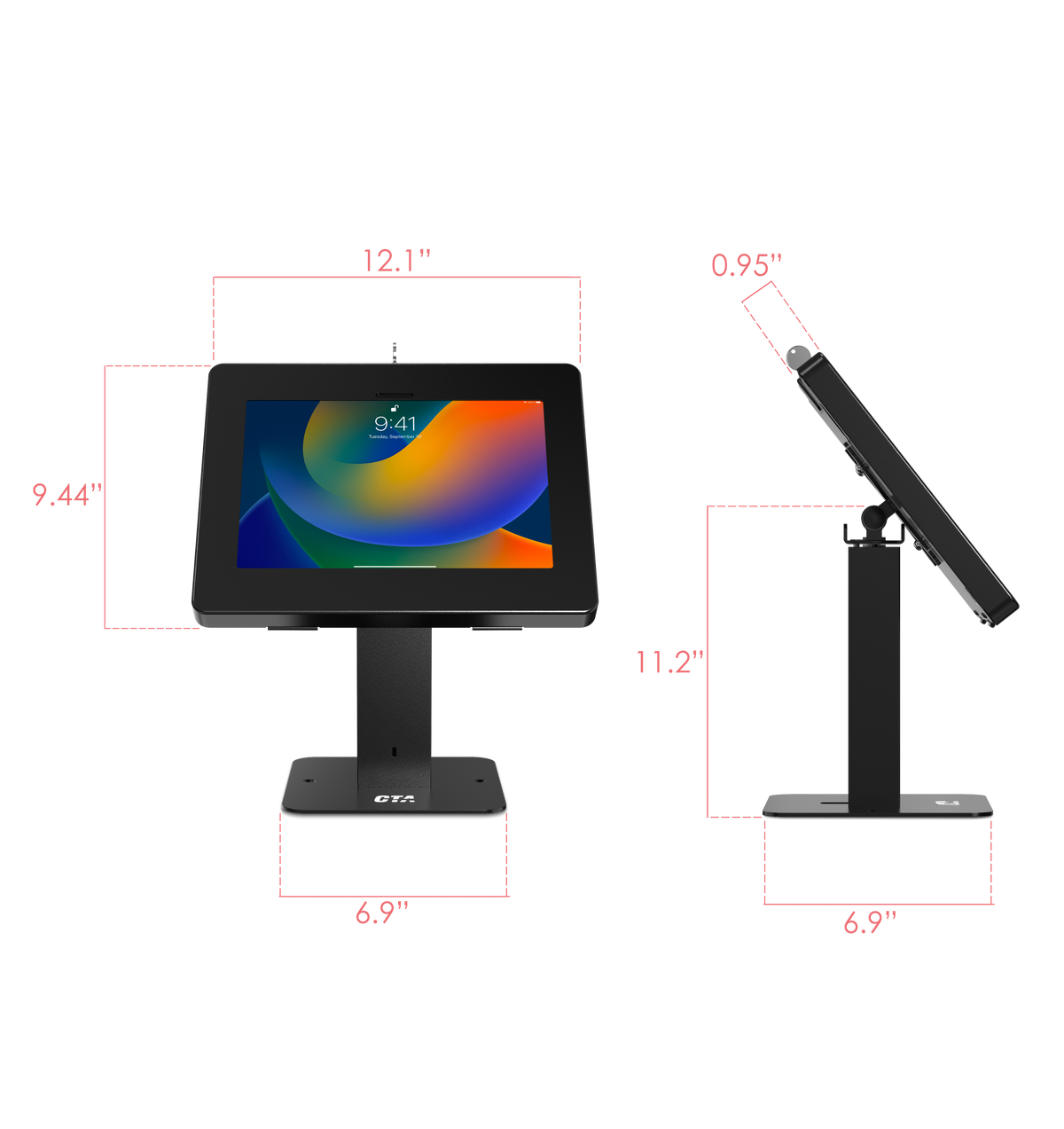 Sleek Rotating Desk Mount with Security Enclosure