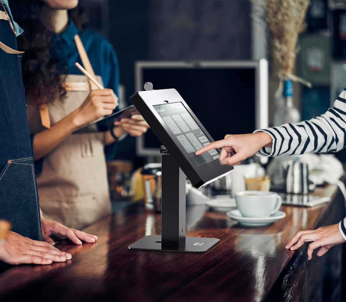 Sleek Rotating Desk Mount with Security Enclosure
