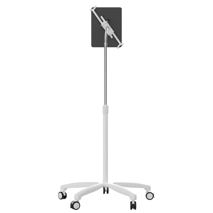 Heavy-Duty Medical Mobile Floor Stand for 7-13 Inch Tablets (White)