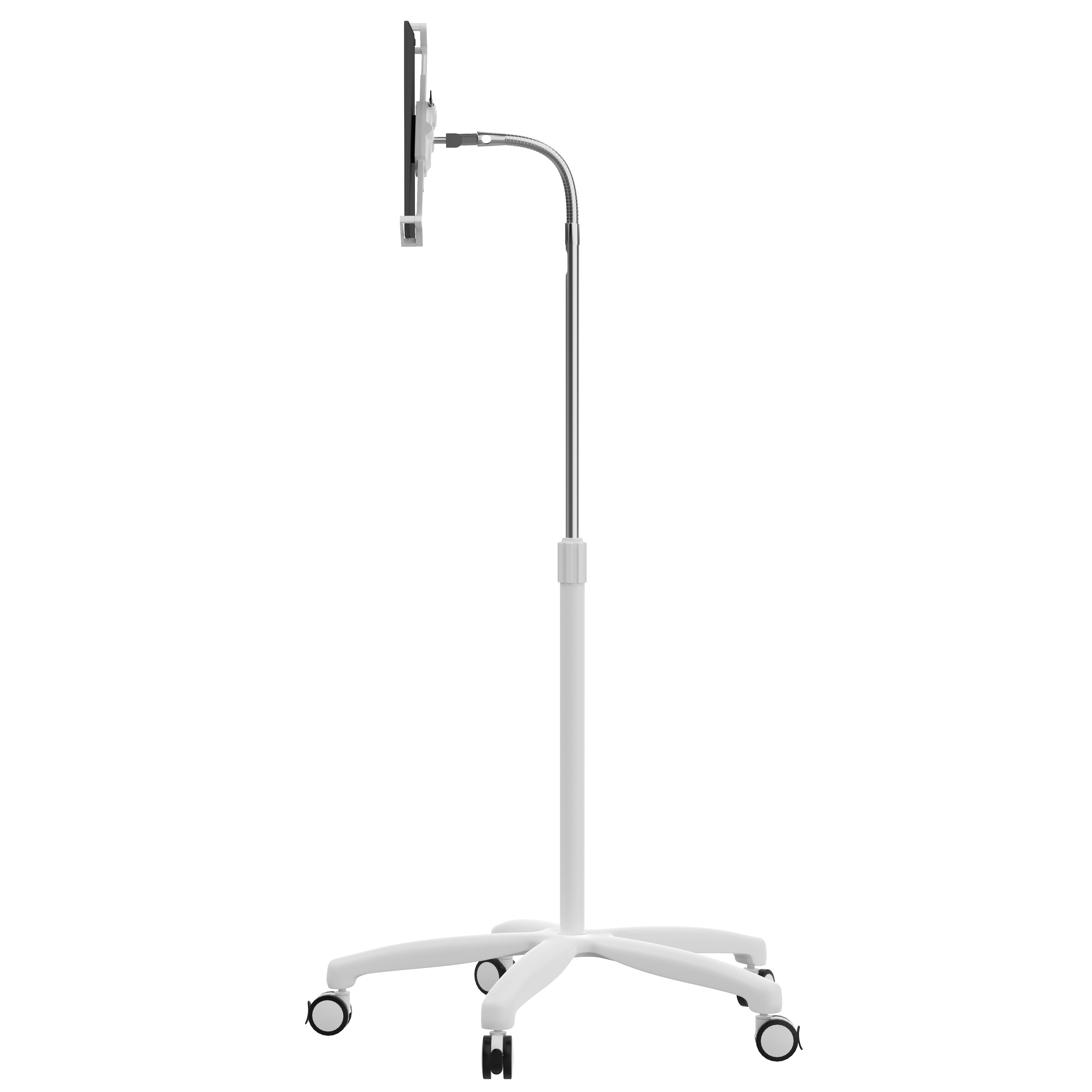 Heavy-Duty Medical Mobile Floor Stand for 7 - 13 Inch Tablets (White)