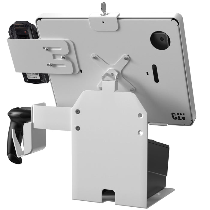 POS Station With Printer Stand and Black Security Enclosure CTA DIGITAL