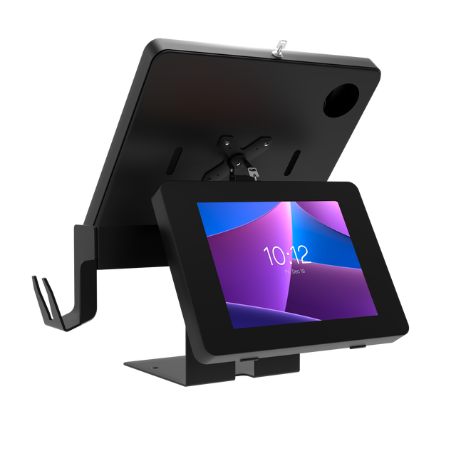 POS Station with Printer Stand, Magnetic Scanner Holder, Card Reader Holder & 2 Security Enclosures