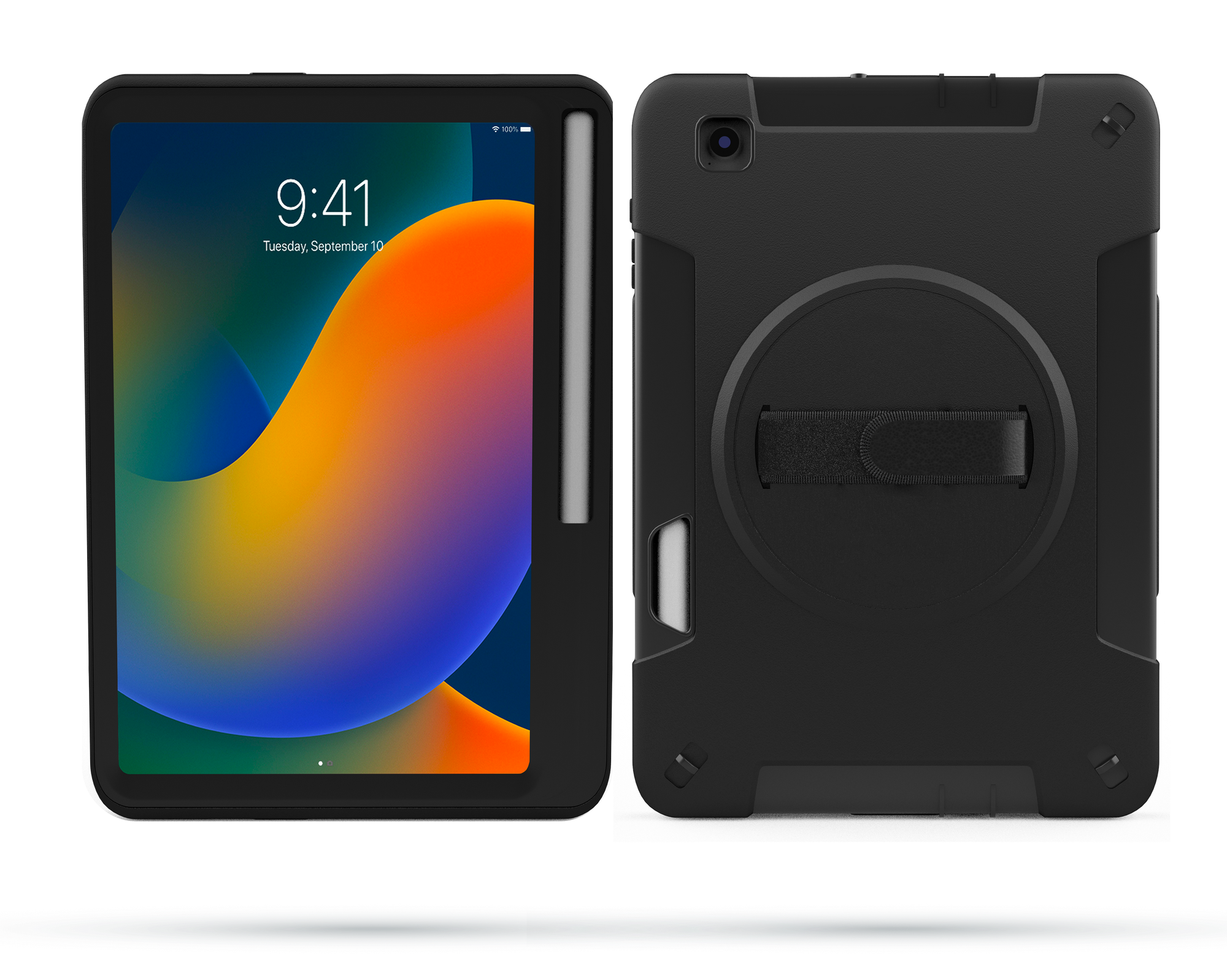 Portable Tablet Case with Built-in 360 Degree Rotatable Grip Kickstand & Pen Slot CTA