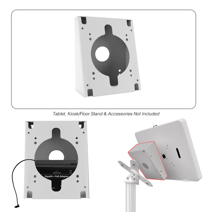 Premium Double VESA Wedge and Outlet / PoE Cover for Tablets (White) CTA DIGITAL