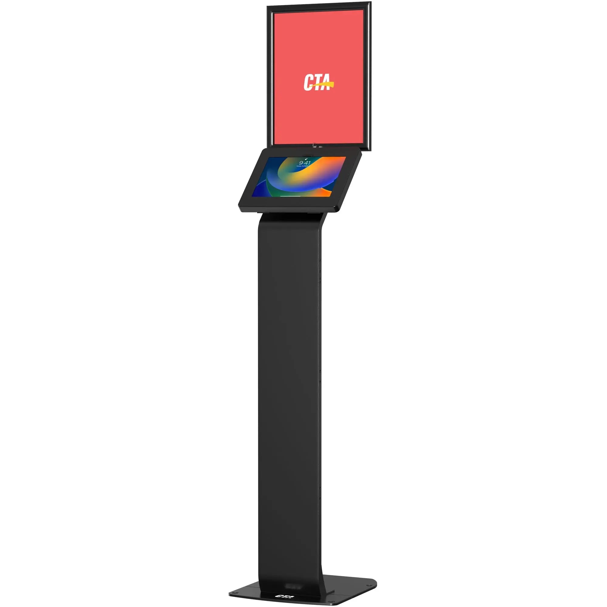 Premium Graphic Sign Floor Stand with Security Enclosure CTA DIGITAL