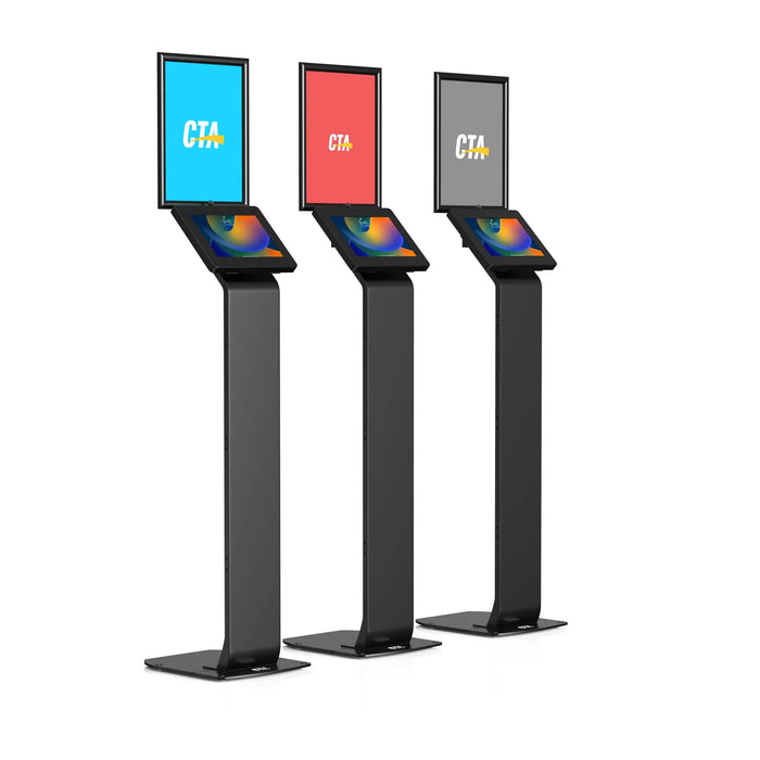 Premium Graphic Sign Floor Stand with Security Enclosure CTA DIGITAL