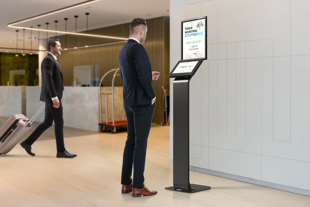 Premium Graphic Sign Floor Stand with Security Enclosure CTA DIGITAL