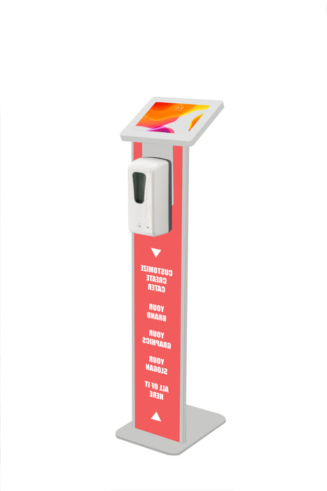 Premium Locking Floor Stand Kiosk w/ Graphic Card Slot & Automatic Soap Dispenser CTA