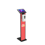 Premium Locking Floor Stand Kiosk w/ Graphic Card Slot & Automatic Soap Dispenser