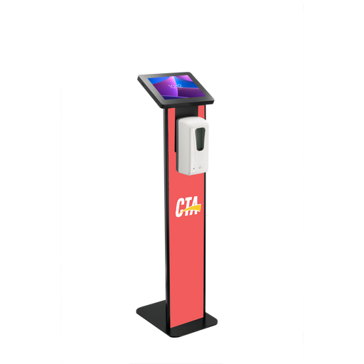 Premium Locking Floor Stand Kiosk w/ Graphic Card Slot & Automatic Soap Dispenser CTA
