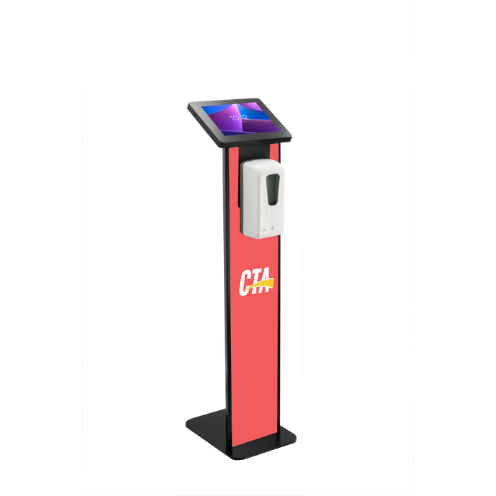 Premium Locking Floor Stand Kiosk w/ Graphic Card Slot & Automatic Soap Dispenser CTA