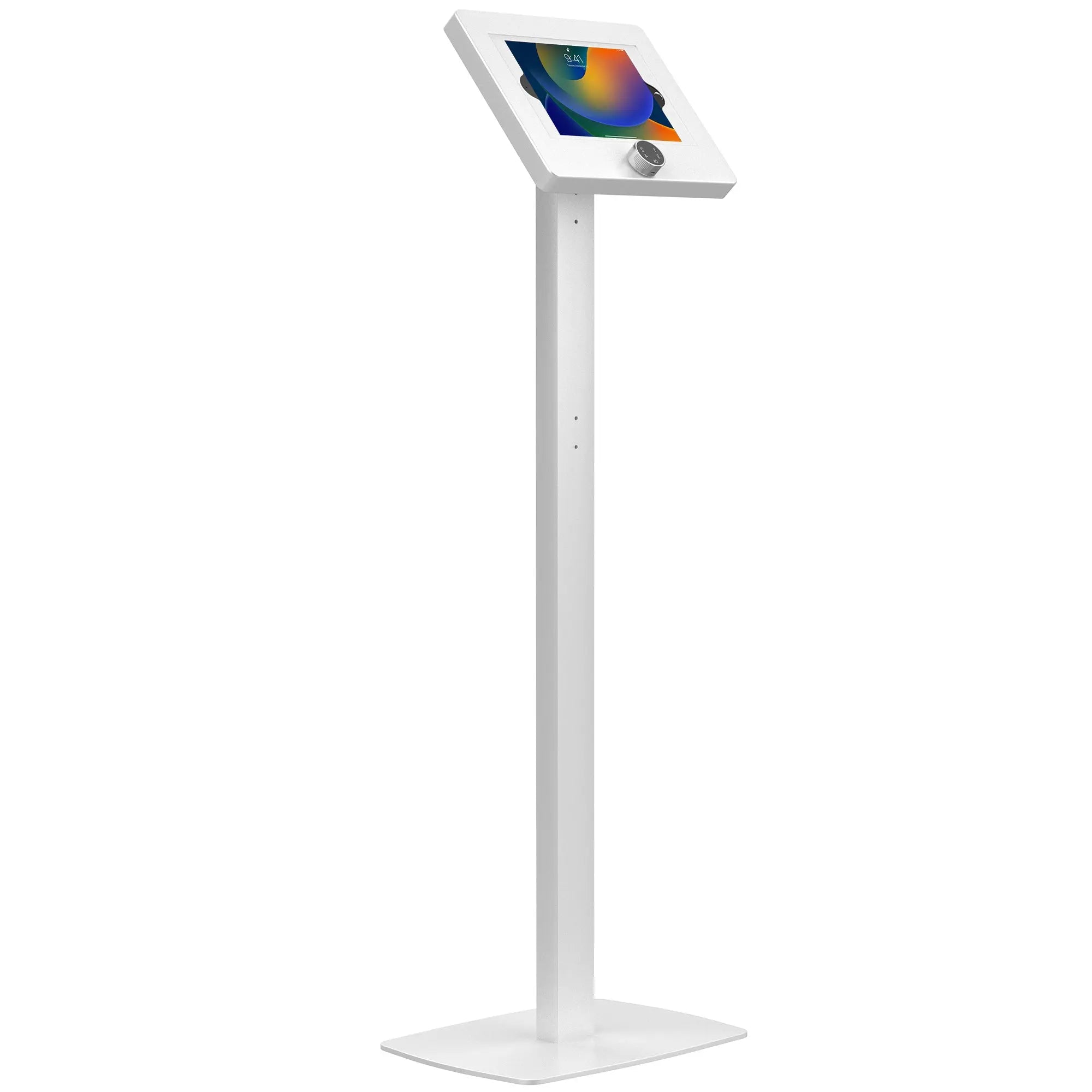 Premium Thin Profile Floor Stand with Digital Password Combination Security Enclosure (White) CTA DIGITAL