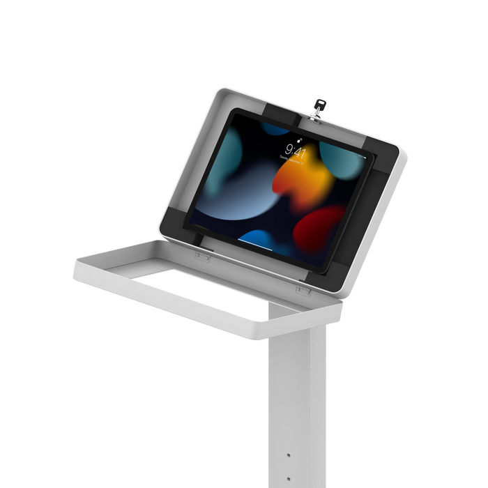 Premium Thin Profile Floor stand with Security Enclosure - CTA DIGITAL