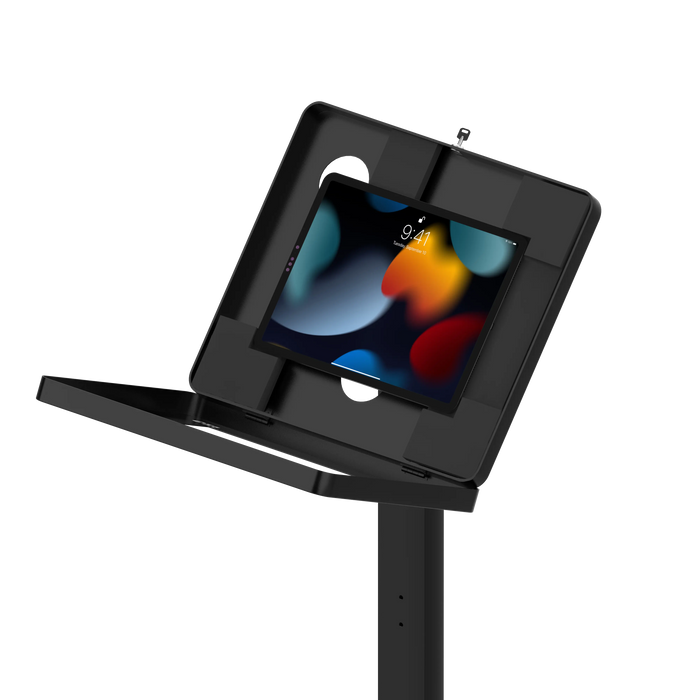 Premium Thin Profile Floor stand with Security Enclosure - CTA DIGITAL