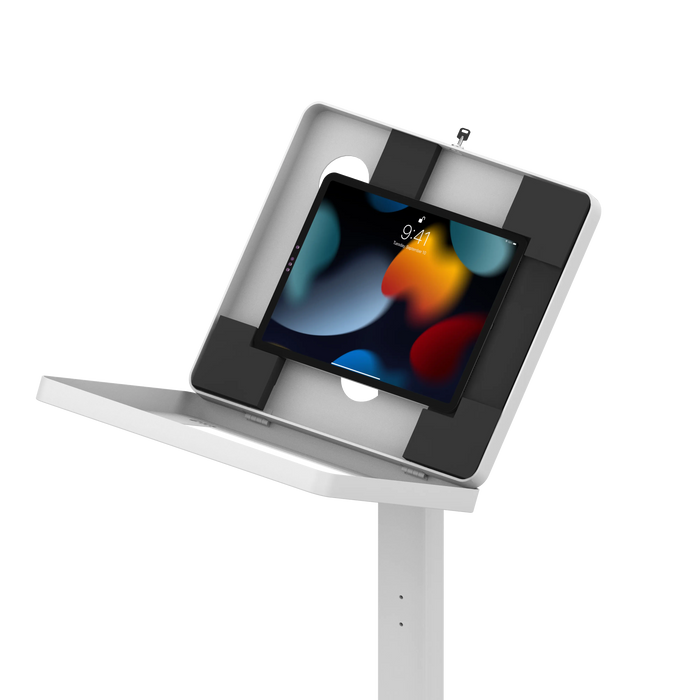 Premium Thin Profile Floor stand with Security Enclosure - CTA DIGITAL