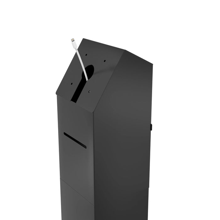 Premium VESA Compatible Floor Stand Kiosk with Enclosed Printer Storage & Cable Management CTA DIGITAL