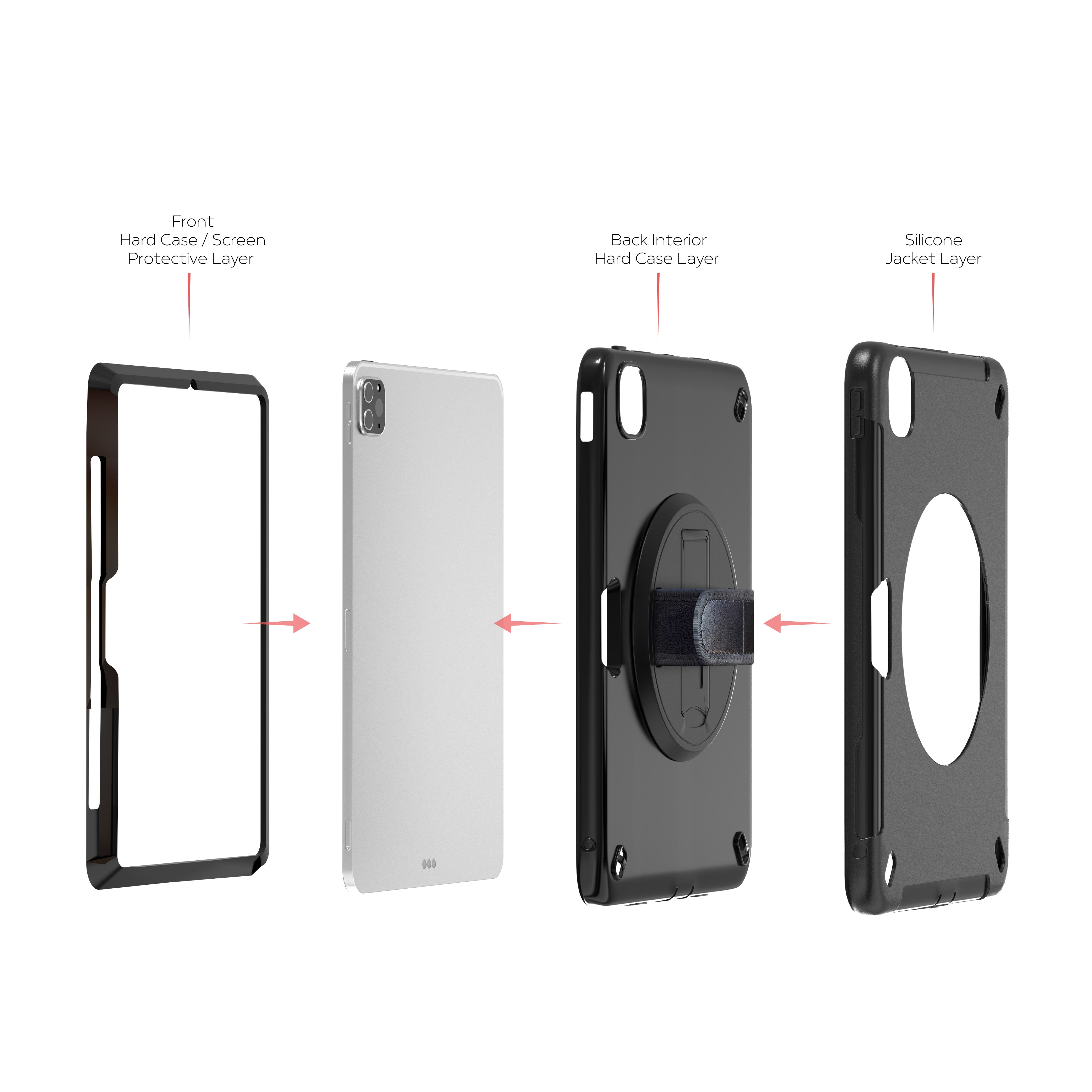 Protective Case with Build in 360° Rotatable Grip Kickstand