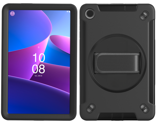 75 Char.: Protective Case with Hand Strap Grip for Lenovo M8 Gen 4 CTA DIGITAL