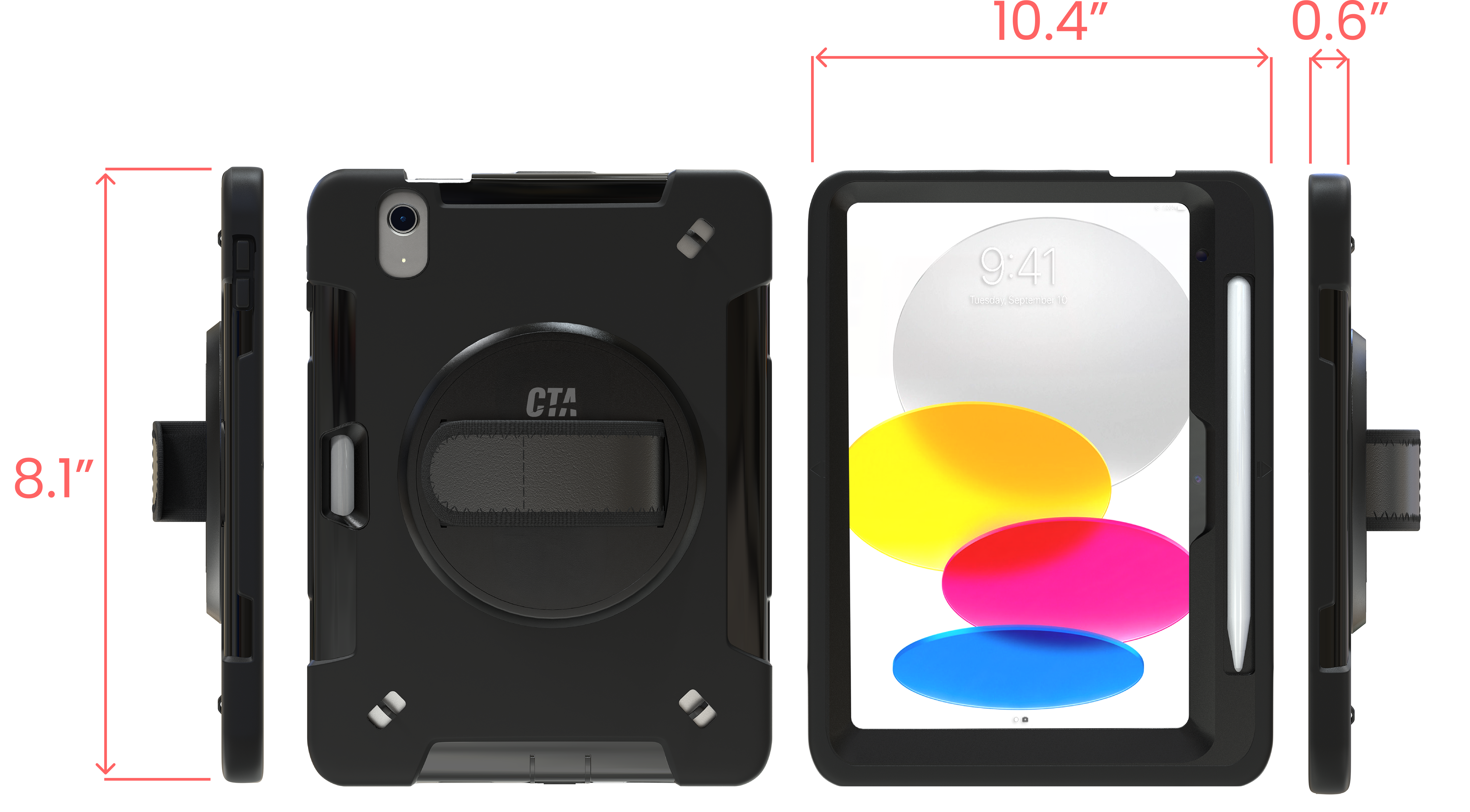 Protective Tablet Case with Built-in 360° Rotatable Grip CTA DIGITAL
