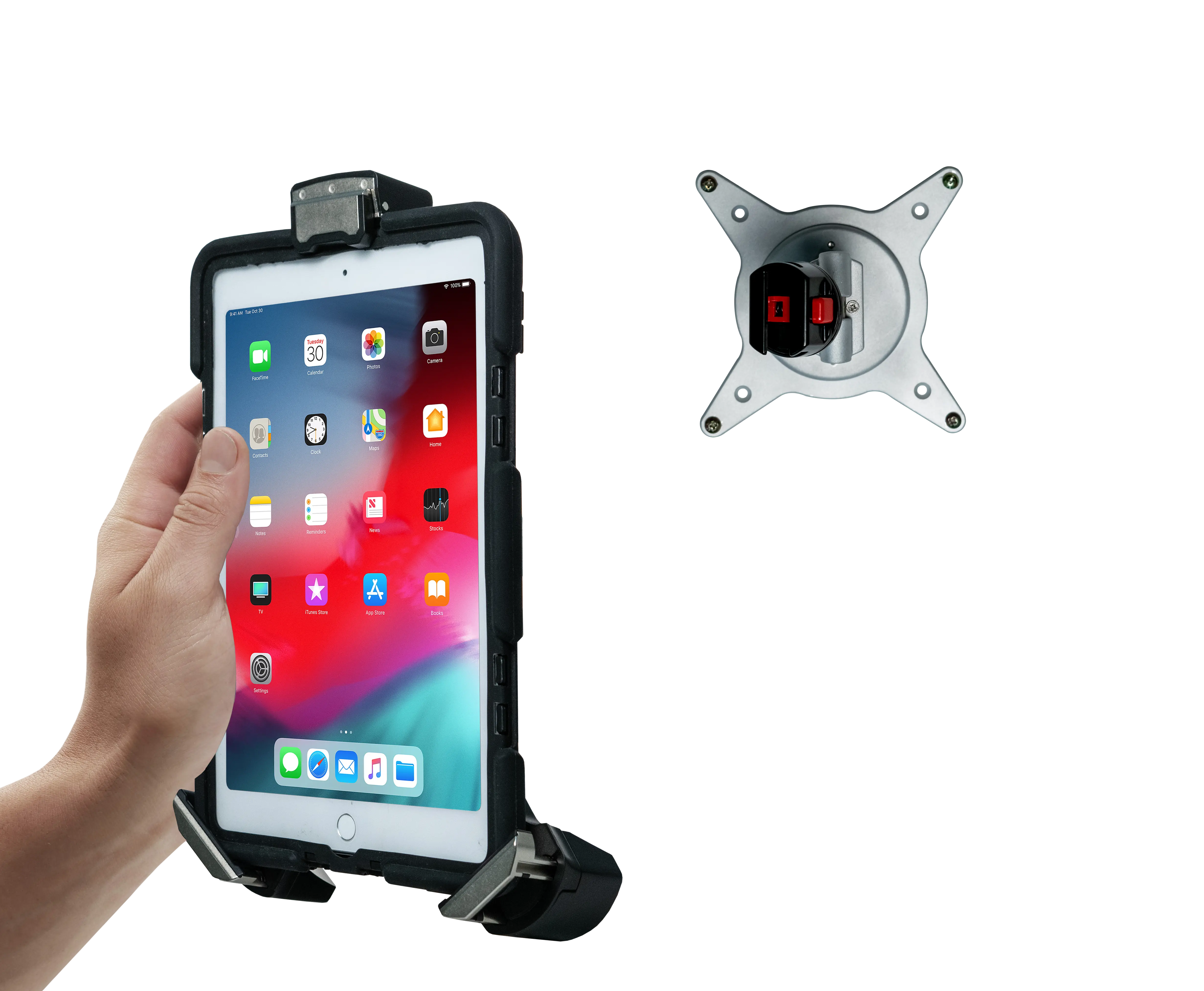 Tri-Grip Tablet Security Clasp w/ Quick-Connect VESA Mount