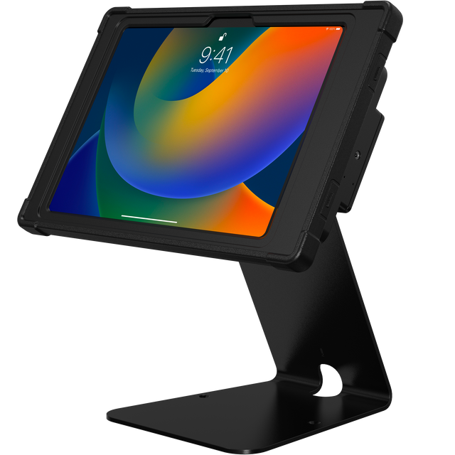 Quick Release Table Kiosk with Inductive Charging Case