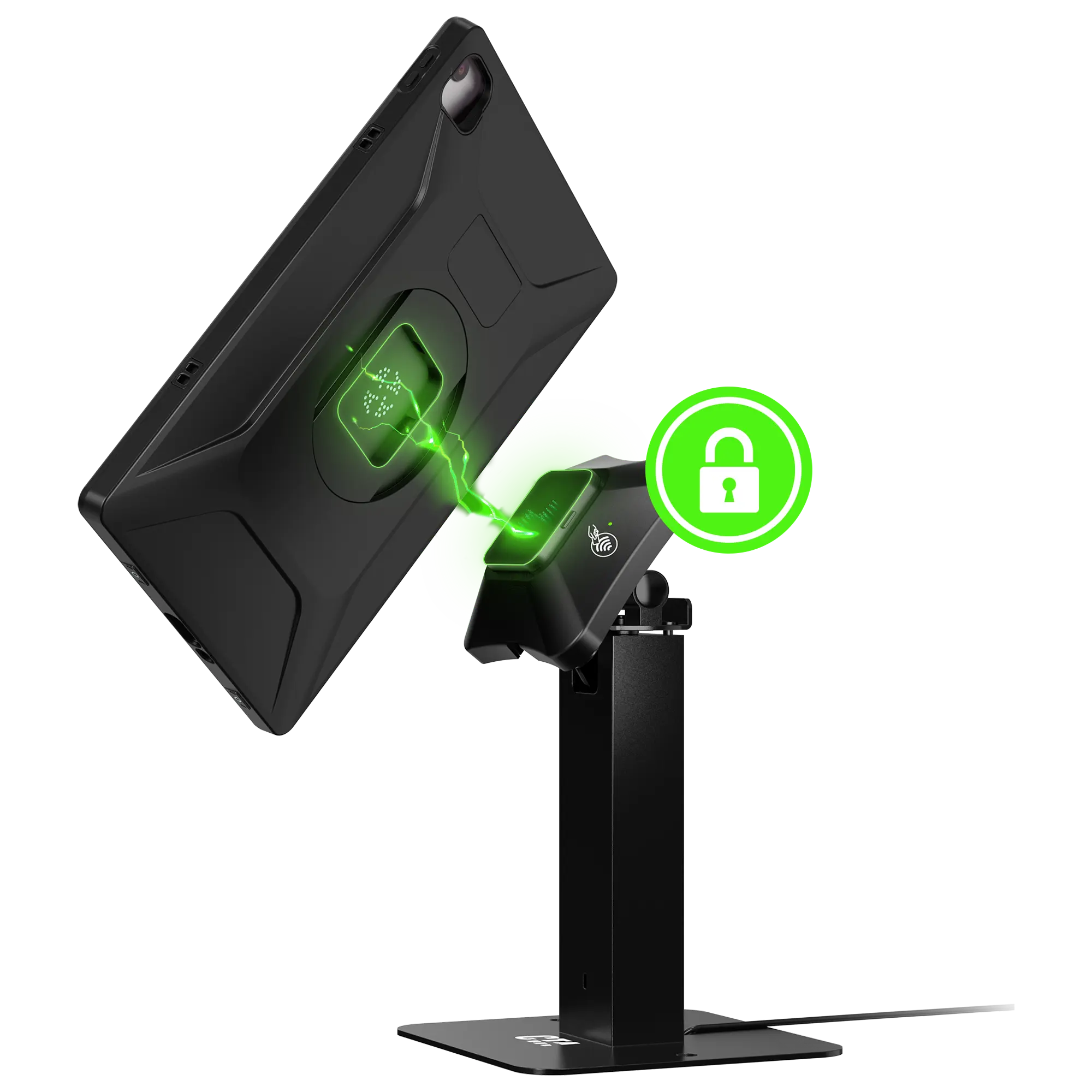 Rotating Sleek Desk Mount with VersaGuard Smart Lock Charging Dock and Case