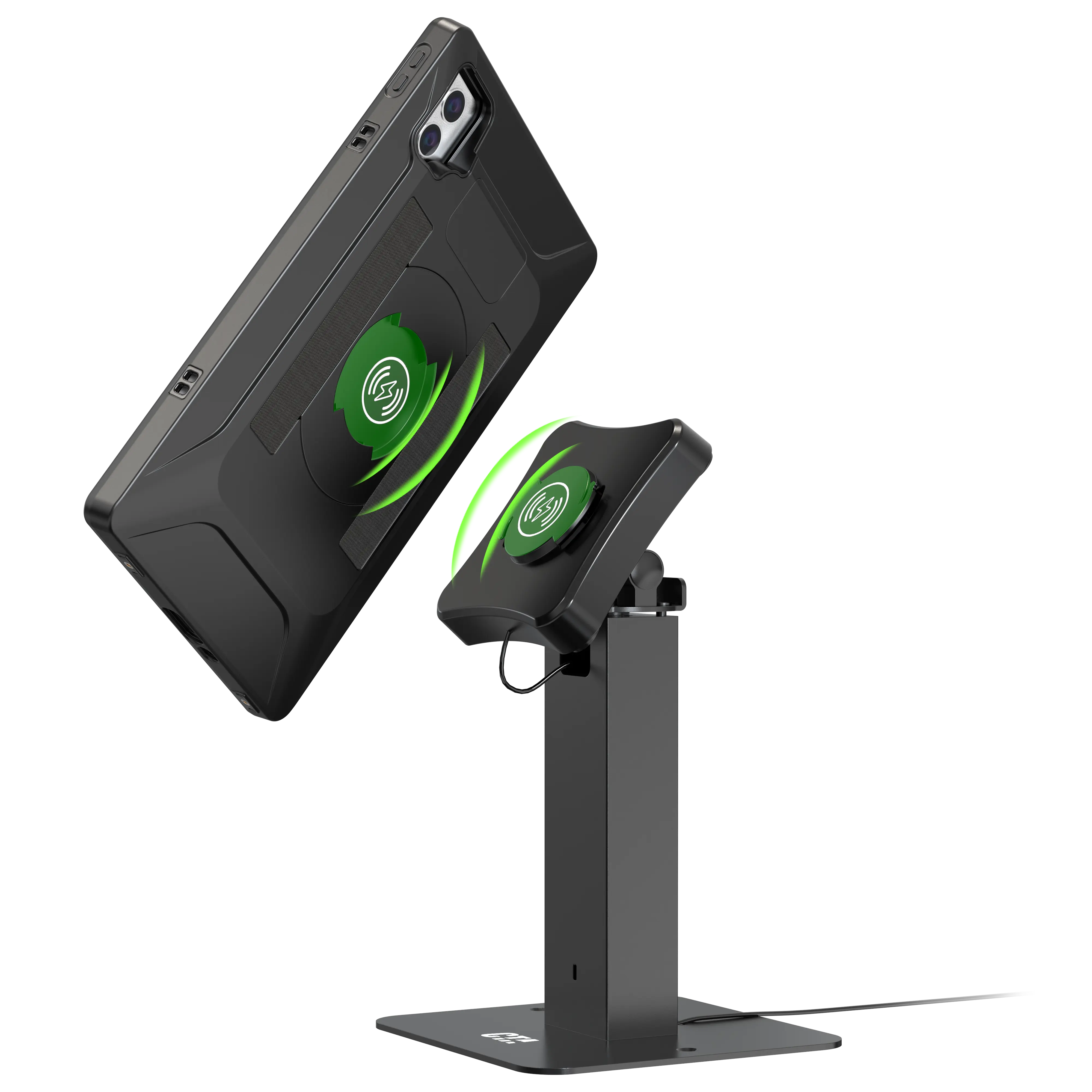 Rotating Sleek Desk Mount with VersaGuard Twist Lock Inductive Charging Dock and Case