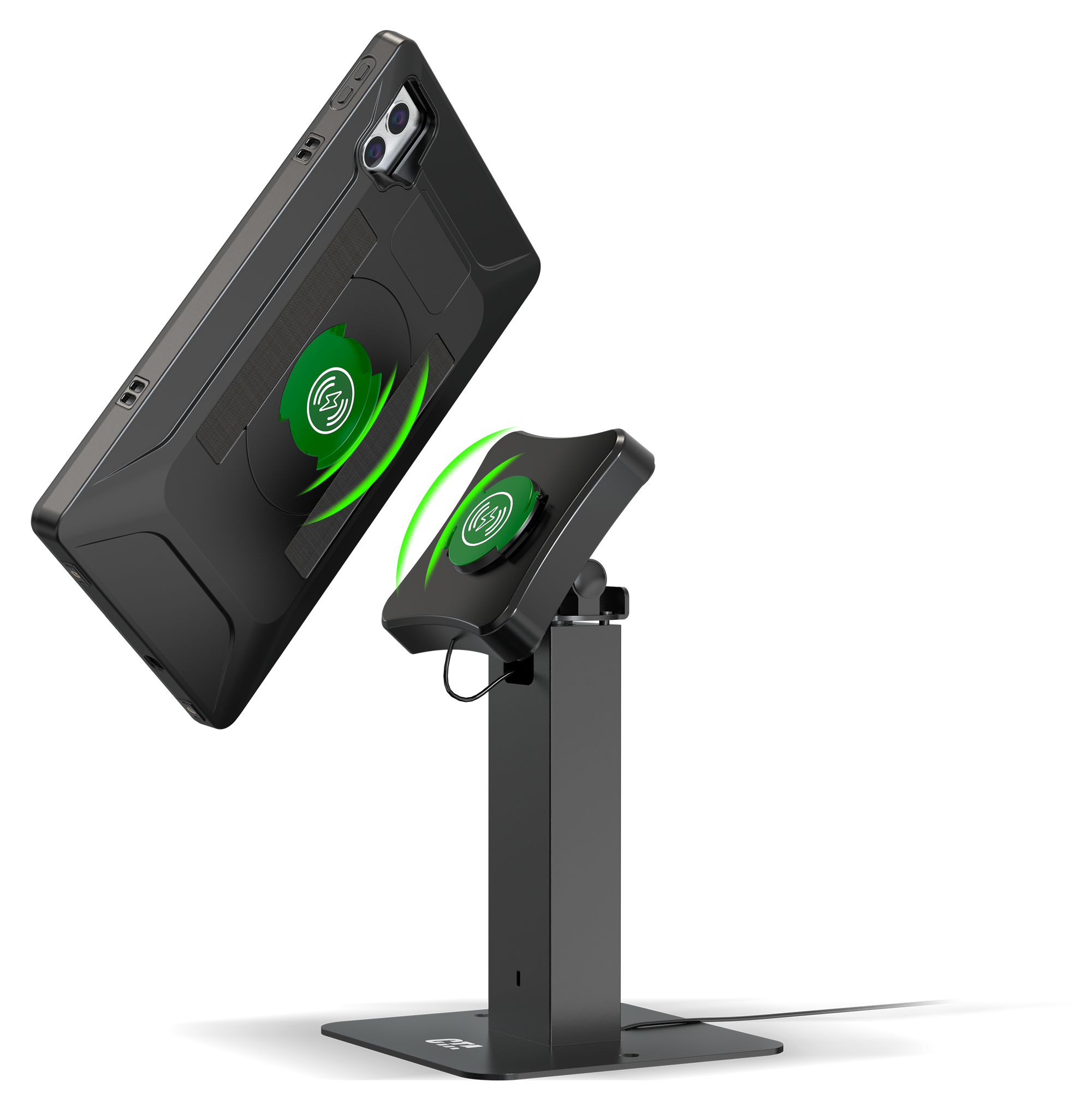 Rotating Sleek Desk Mount with VersaGuard Twist Lock Inductive Charging Dock and Case CTA DIGITAL