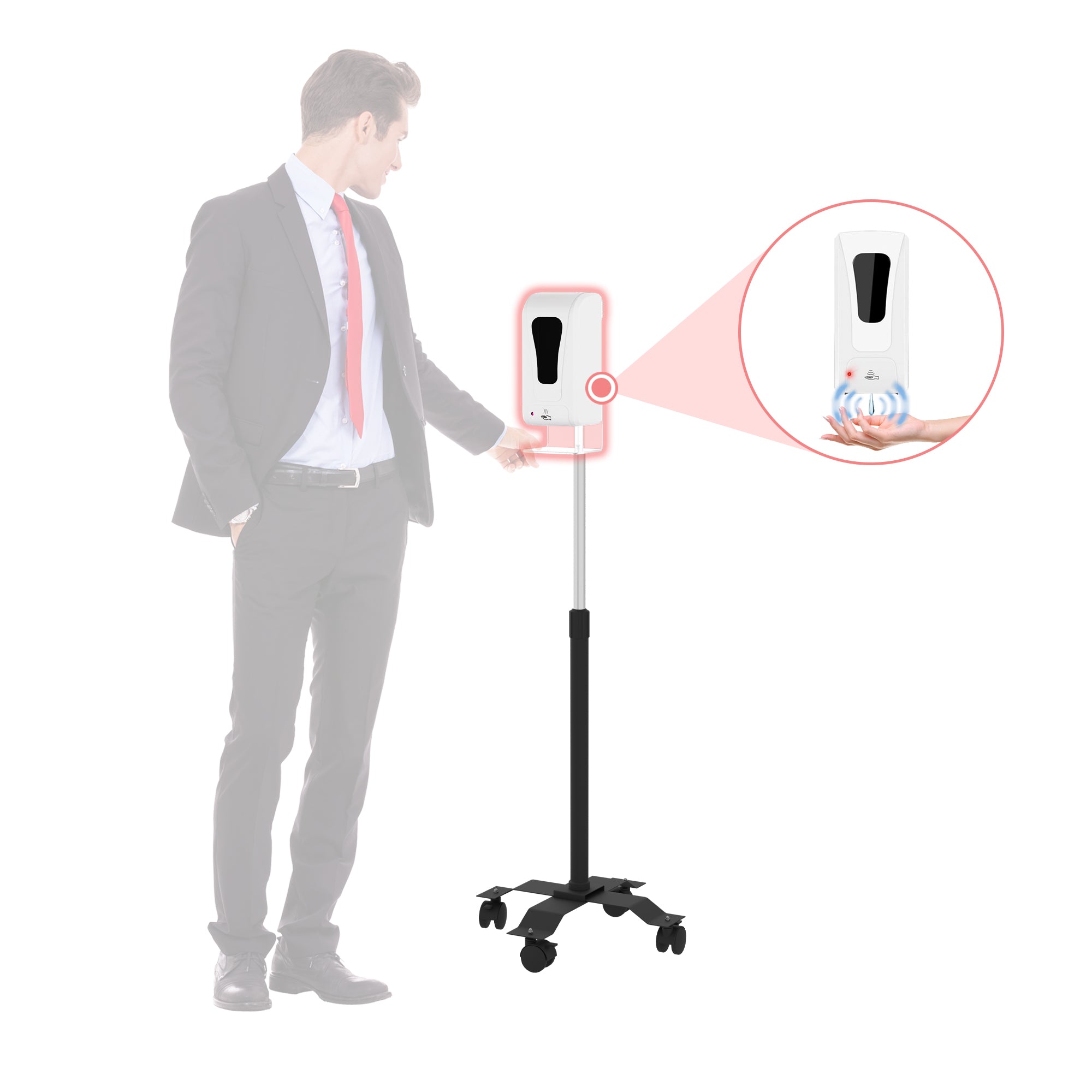 Compact Mobile Automatic Soap Dispenser Stand