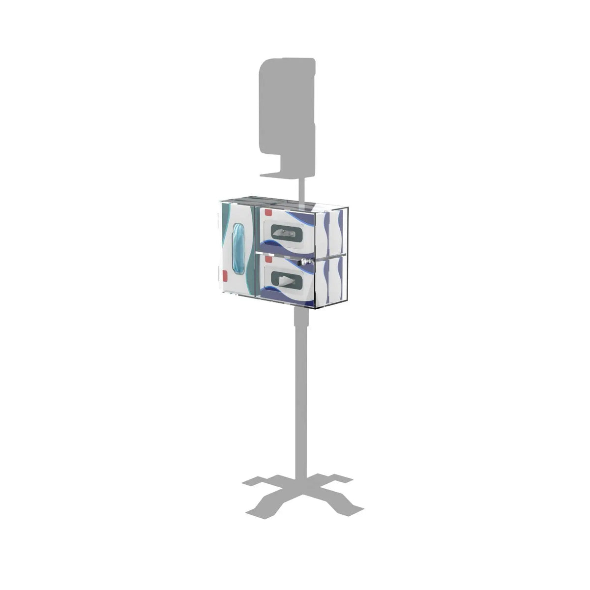 Security Box Acrylic Sanitizing Kit Compartment with VESA Compatibility for both Floor Stands and Wall Placement CTA DIGITAL
