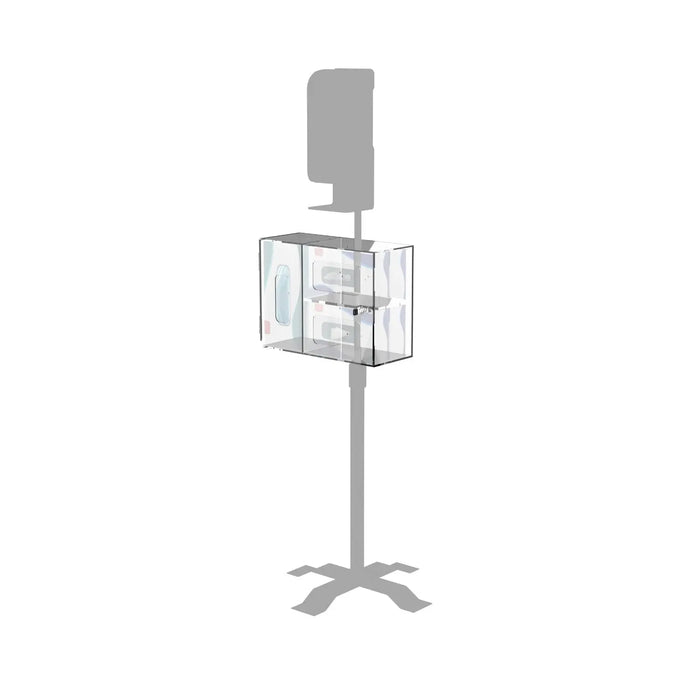 Security Box Acrylic Sanitizing Kit Compartment with VESA Compatibility for both Floor Stands and Wall Placement CTA DIGITAL