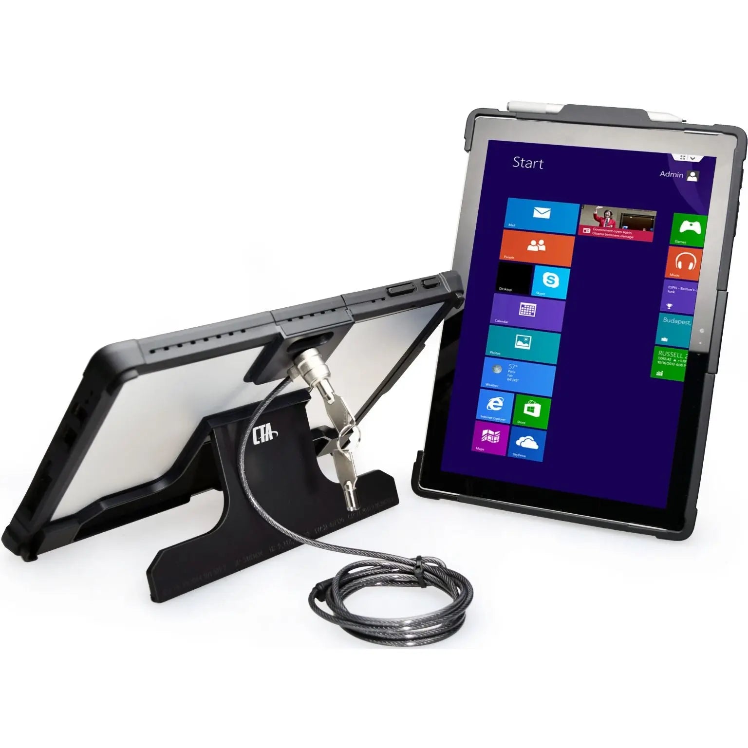 Security Carrying Case with Kickstand and Anti-Theft Cable