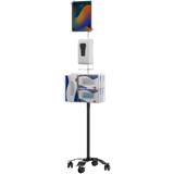 Security Sanitizing Station Mobile Floor Stand with Gooseneck